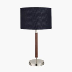 Pacific Gianni Brushed Silver and Wood Effect Table Lamp