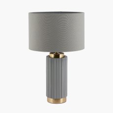Pacific Ionic Grey Textured Ceramic Gold Metal Table Lamp Pacific Ionic Grey Textured Ceramic Gold Metal Table Lamp
