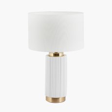 Pacific Ionic White Textured Ceramic Gold Metal Table Lamp Pacific Ionic White Textured Ceramic Gold Metal Table Lamp