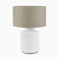 Pacific Malone White Squares Stoneware Base and Edward Shade Pacific Malone White Squares Stoneware Base and Edward Shade