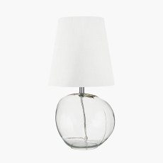 Pacific Hallie Clear Glass and White Shade Table Lamp Pacific Hallie Clear Glass and White Shade Table Lamp