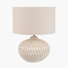 Pacific Draydon Natural Mango Wood Textured Cone Table Lamp
