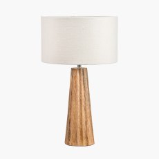 Pacific Draydon Natural Mango Wood Textured Cone Table Lamp