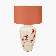 Pacific Emerayn Koi Nat Ceramic Table Lamp & Henry Shade Pacific Emerayn Koi Nat Ceramic Table Lamp & Henry Shade