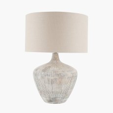 Pacific Manaia White Wash Texture Wood Lamp & Henry Shade Pacific Manaia White Wash Texture Wood Lamp & Henry Shade