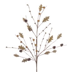 Floralsilk Wooden Acorn Oak Leaf Spray Green