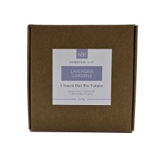 Norfolk & Co Box of 9 Tea Lights Lavender Gardens Norfolk & Co Box of 9 Tea Lights Lavender Gardens