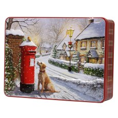 Bramble Embossed Dog by Postbox Biscuit Tin 300g