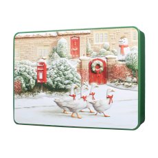 Bramble Embossed Xmas Geese Biscuit Tin 300g Bramble Embossed Xmas Geese Biscuit Tin 300g