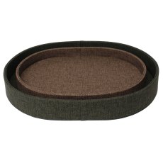 Tradestock Olive Brown Textured Faux Leather Tray set of 2 Tradestock Olive Brown Textured Faux Leather Tray set of 2