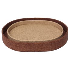 Tradestock Tan Natural Textured Faux Leather Tray set of 2