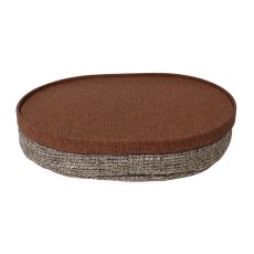 Tradestock Tan Oval Faux Leather Laptray