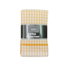 Loomcraft Pack of 3 Boston Mustard Kitchen Towels Loomcraft Pack of 3 Boston Mustard Kitchen Towels