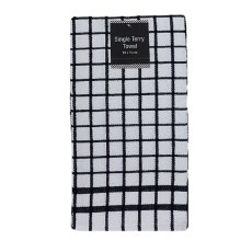 Phoenix Large Dark Grey Terry Check Tea Towel Phoenix Large Dark Grey Terry Check Tea Towel