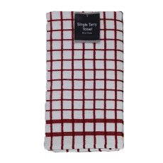 Phoenix Large Red Terry Check Tea Towel Phoenix Large Red Terry Check Tea Towel