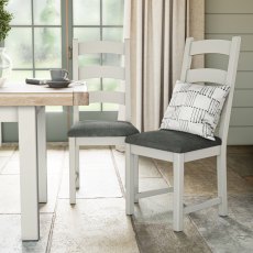Thornham Pair of Ladder Back Dining Chairs in Charcoal