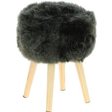 Ashwood Leather Wool Stool Cypress