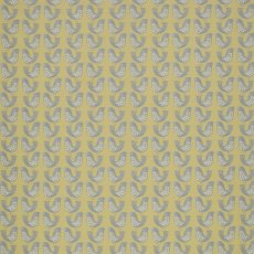 Scandi Birds Mustard Matt PVC Fabric