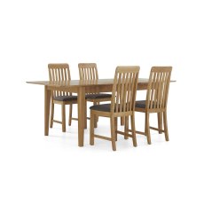 Sand Banks Compact Extending Dining Table and 4 Slatted Chairs