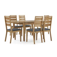 Sand Banks Compact Extending Dining Table and 6 Ladderback Chairs