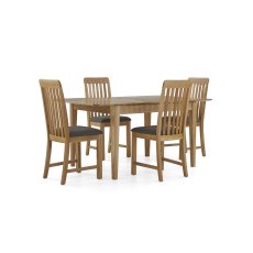 Sand Banks Small Extending Dining Table and 4 Slatted Chairs