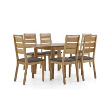 Sand Banks Small Extending Dining Table and 6 Slatted Chairs Sand Banks Small Extending Dining Table and 6 Slatted Chairs