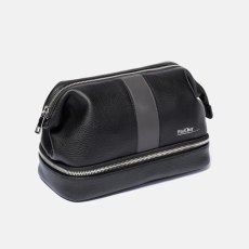 Paul Oliver Mens Zipped Wash Bag With Graphite Stripe Paul Oliver Mens Zipped Wash Bag With Graphite Stripe