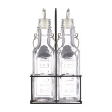 Kilner Set of 2 Oil Bottles in Metal Rack Kilner Set of 2 Oil Bottles in Metal Rack