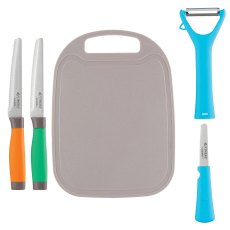 Viners Assure Colour Coded Knife, Peeler and Board Set