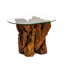 Woodland Collection Oval Glass Side Table Woodland Collection Oval Glass Side Table