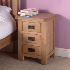 Norfolk Oak Editions 3 Drawer Bedside Table Norfolk Oak Editions 3 Drawer Bedside Table