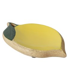 Kaemingk Deco Plate Lemon Mangowood and Enamel Tray Kaemingk Deco Plate Lemon Mangowood and Enamel Tray