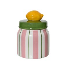 Kaemingk Pink Striped Lemon Jar