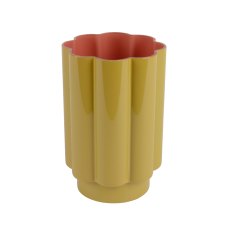 Kaemingk Mustard and Red Glass Vase Kaemingk Mustard and Red Glass Vase