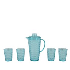Kaemingk Blue Plastic Ball Pattern Jug Set Kaemingk Blue Plastic Ball Pattern Jug Set