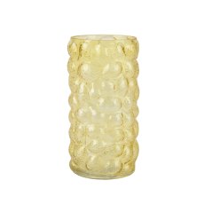 Kaemingk Embossed Glass Yellow Citrus Vase Kaemingk Embossed Glass Yellow Citrus Vase
