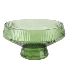Kaemingk Green Glass Pedestal Bowl Kaemingk Green Glass Pedestal Bowl