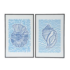 Kaemingk Blue Framed Shell Print