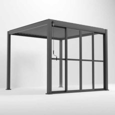 Titan Grey Clear Sliding Door Louvre