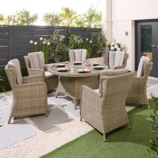 Loren 6 Seater Round Dining Set Loren 6 Seater Round Dining Set
