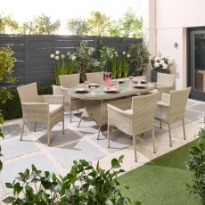 Hepburn 6 Seater Oval Dining Set