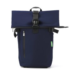 Eco Chic Navy Roll Recycled Canvas Roll Top Backpack Eco Chic Navy Roll Recycled Canvas Roll Top Backpack