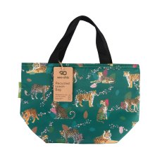 Eco Chic Wild Cat Green Insulated Foldable Lunch Bag