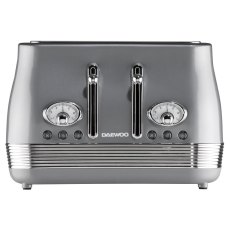Daewoo Denver 4 Slice Toaster Smoked Grey