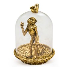 McGowan Rutherford Hungry Golden Monkey in Glass Dome Ornament