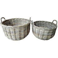 Lows Round Storage Basket with Handles Lows Round Storage Basket with Handles