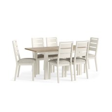 Cottage Collection Coconut 1.2m Extending Dining Table & 6 Chairs Cottage Collection Coconut 1.2m Extending Dining Table & 6 Chairs