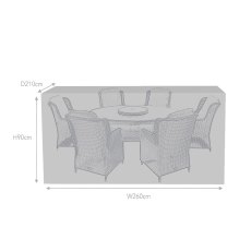 6 Seater Oval Garden Furniture Cover