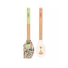 Cath Kidston Painted Table Silicone & Wood 2 Piece Utensil Set Cath Kidston Painted Table Silicone & Wood 2 Piece Utensil Set