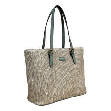 David Jones Sage Straw Shopper Bag